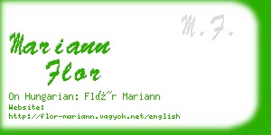 mariann flor business card